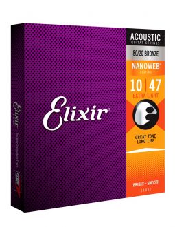 Elixir 11002 NanoWeb Bronze Extra Light 10-47, struny do gitary akustycznej