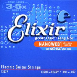 Elixir 12077 NanoWeb Light 10-52, struny do git. elektrycznej