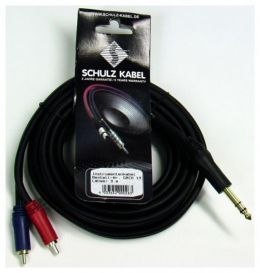 Schulz GRCA13 3m, kabel jack stereo - 2x RCA